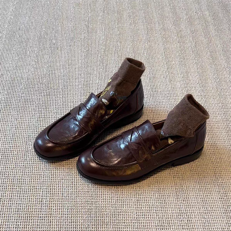 Formal Wear Women'S Loafers - Womens Genuine Leather Loafers Slip Casual