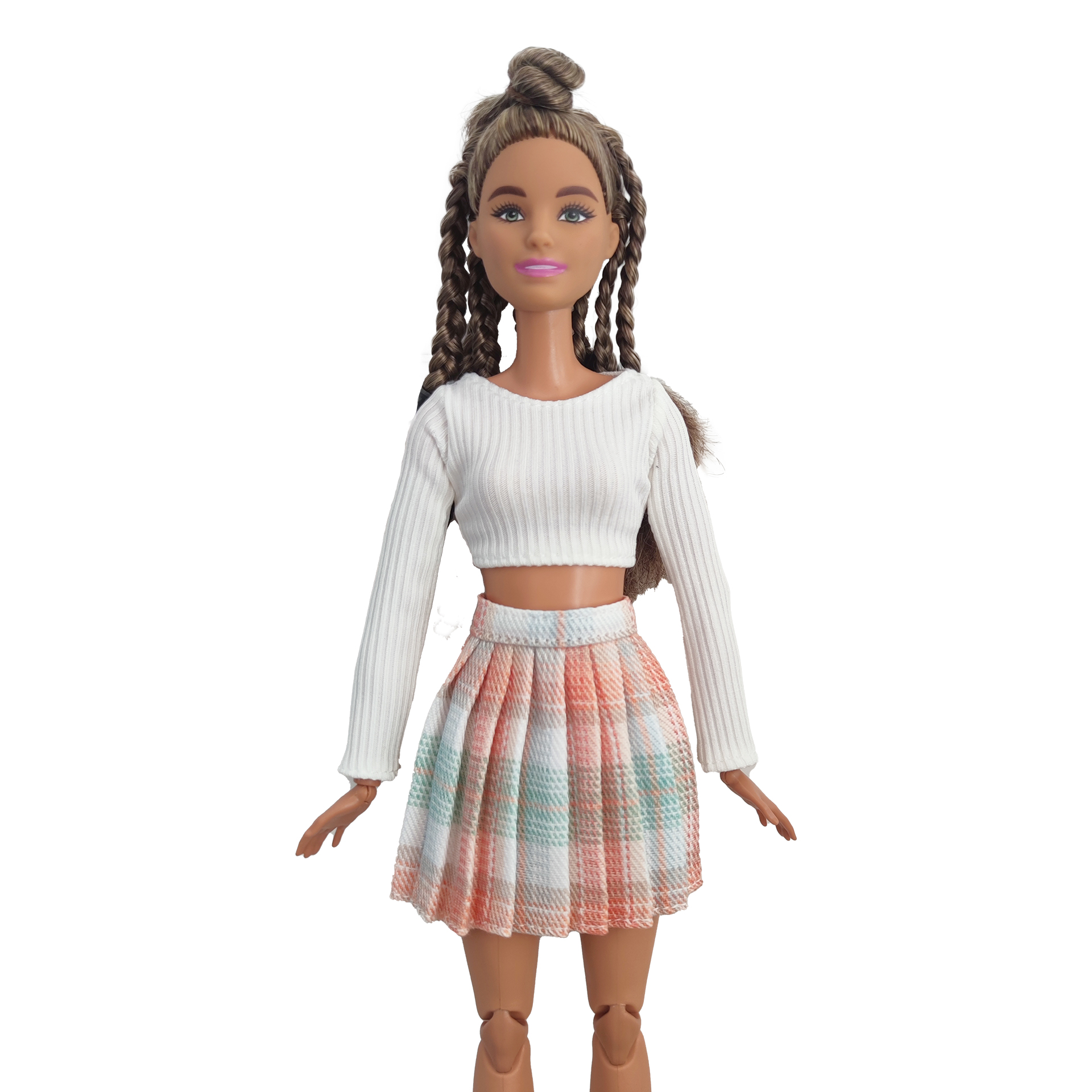 Pencil Skirt Midi - Doll Clothes Striped long sleeved short