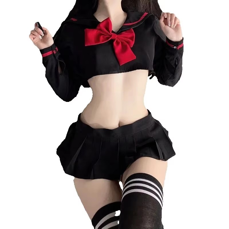 Pencil Skirt Midi - Cute Girl Cosplay Student Uniform Bow
