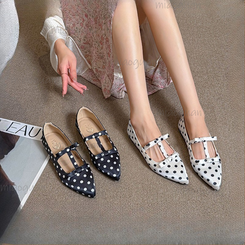Women'S Work Fashion - Fashion Polka Dot Flats Footwear Woman