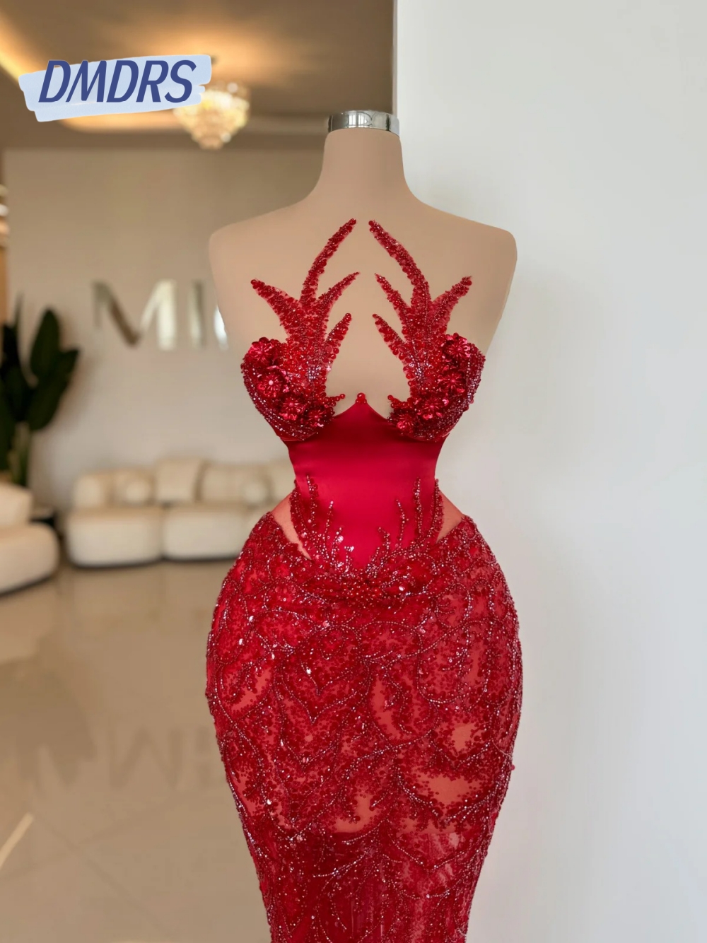 Unique Women'S Formal Wear - Red See Through Evening Dress Unique