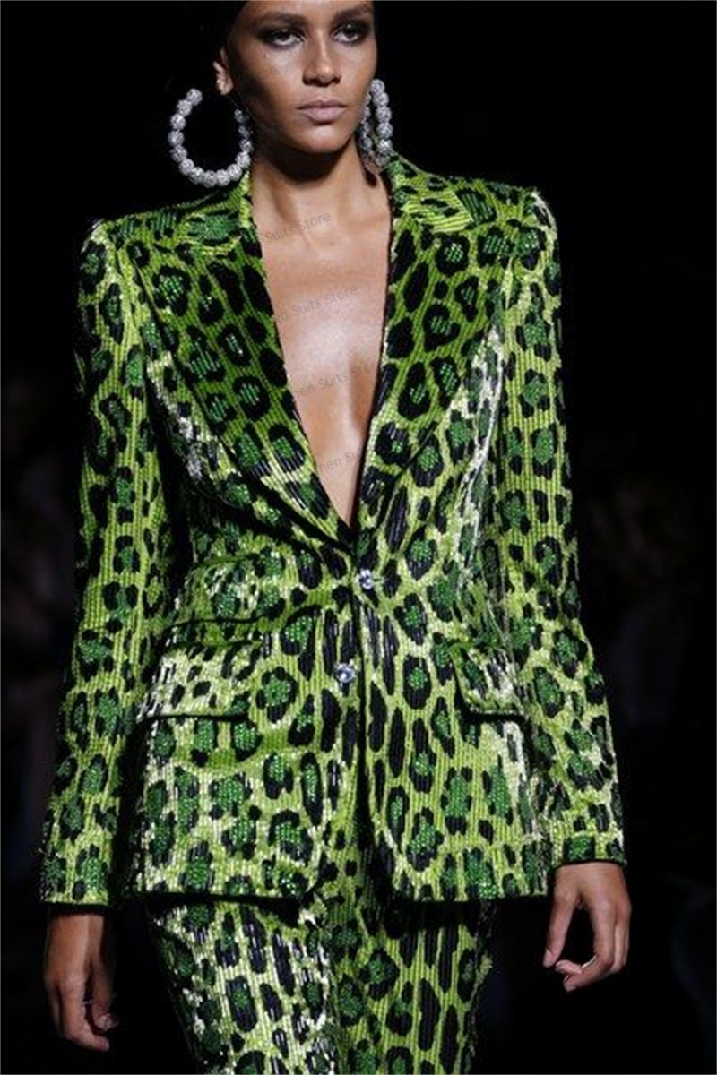Sequins Leopard Women Suit Set - Women'S Formal Wear For A Wedding incelemesi ve fiyatı
