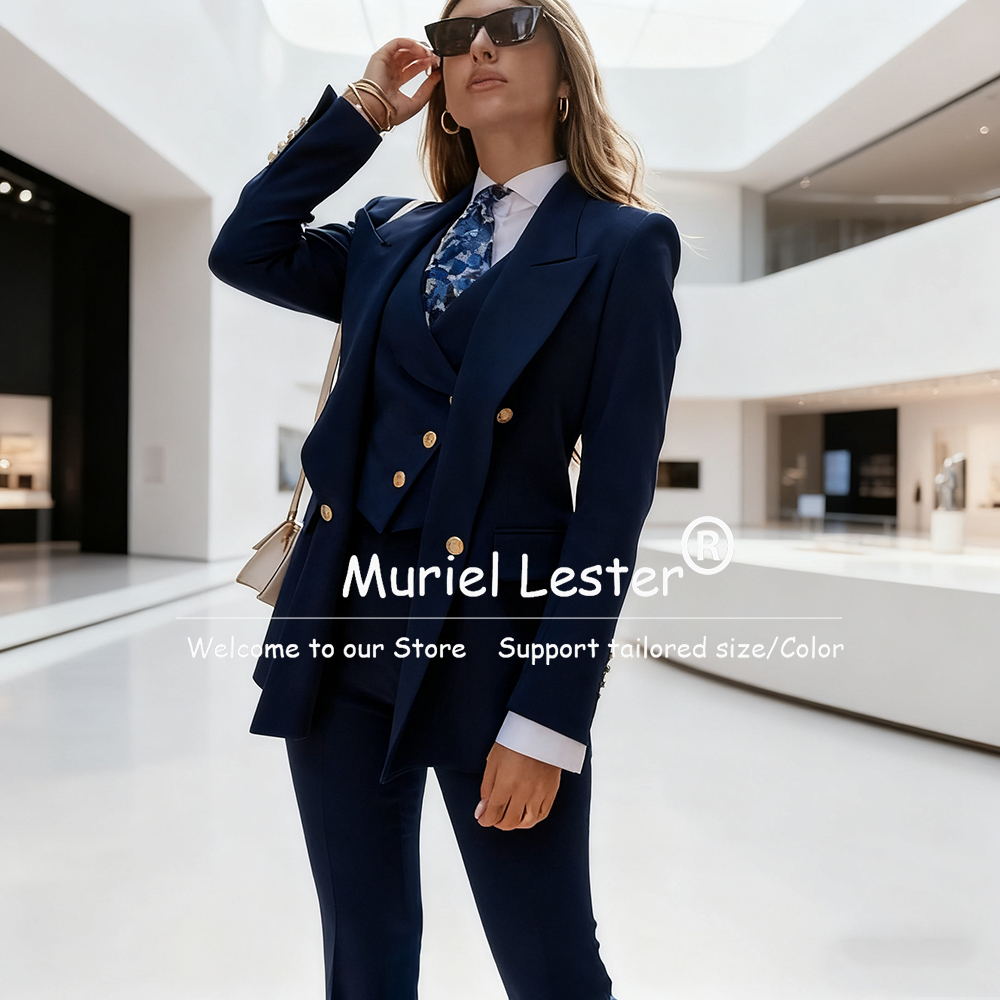Elegant Blue Women's Suits Dou - Blazer Set Women Formal incelemesi ve fiyatı