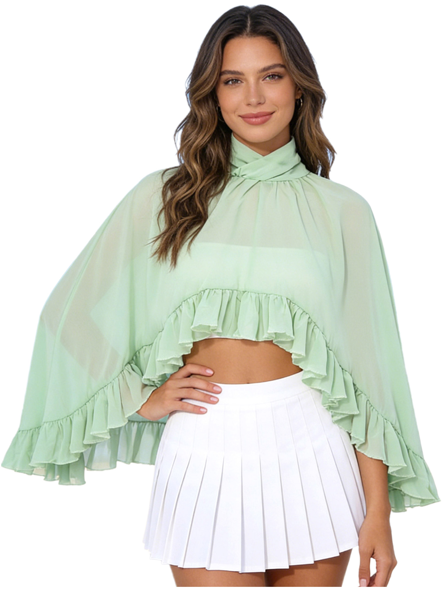 Women Chiffon Shawl Blouse Hig - Women Formal Wear Types incelemesi ve fiyatı