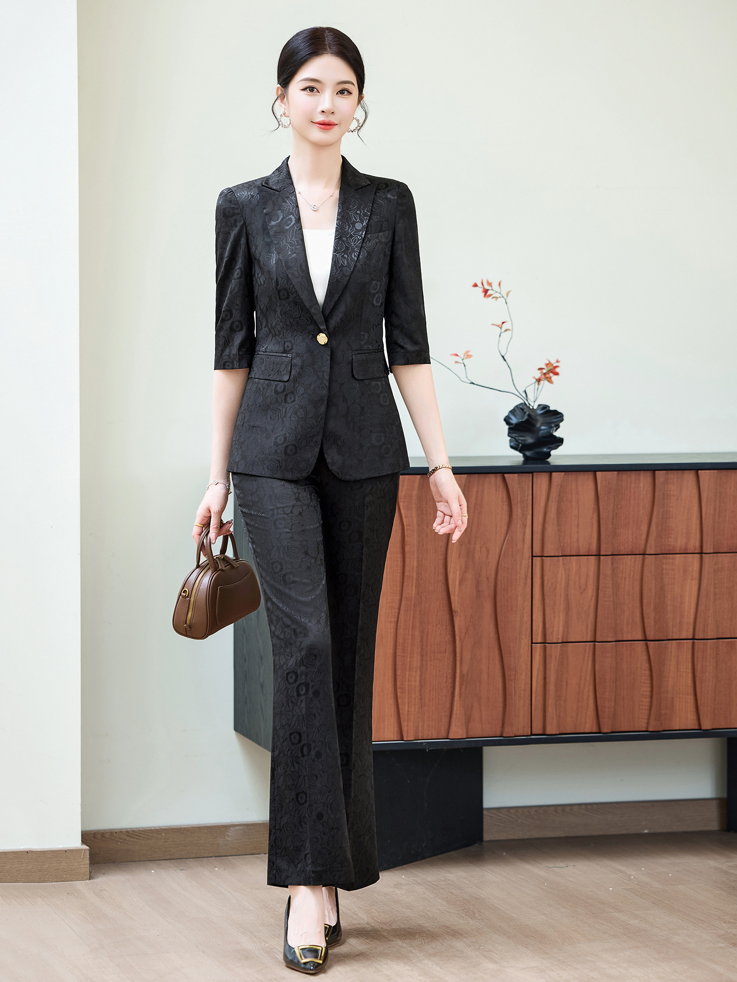 Fashion Apricot Half Sleeve Pr - Women'S Formal Wear Suits incelemesi ve fiyatı