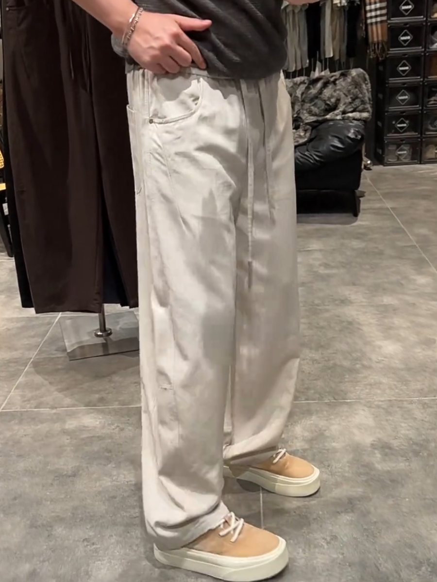 Men's Summer Casual Pants Silk - Tailored Trouser Wide incelemesi ve fiyatı