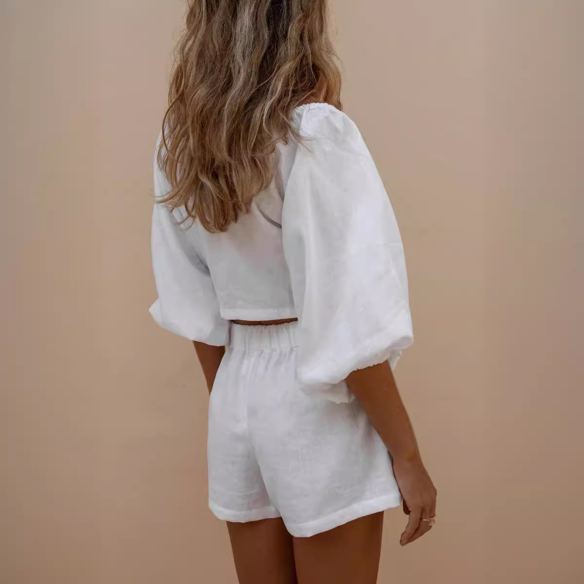 Puff Sleeve Lace Shorts Monoch - Monochrome Suit Set incelemesi ve fiyatı