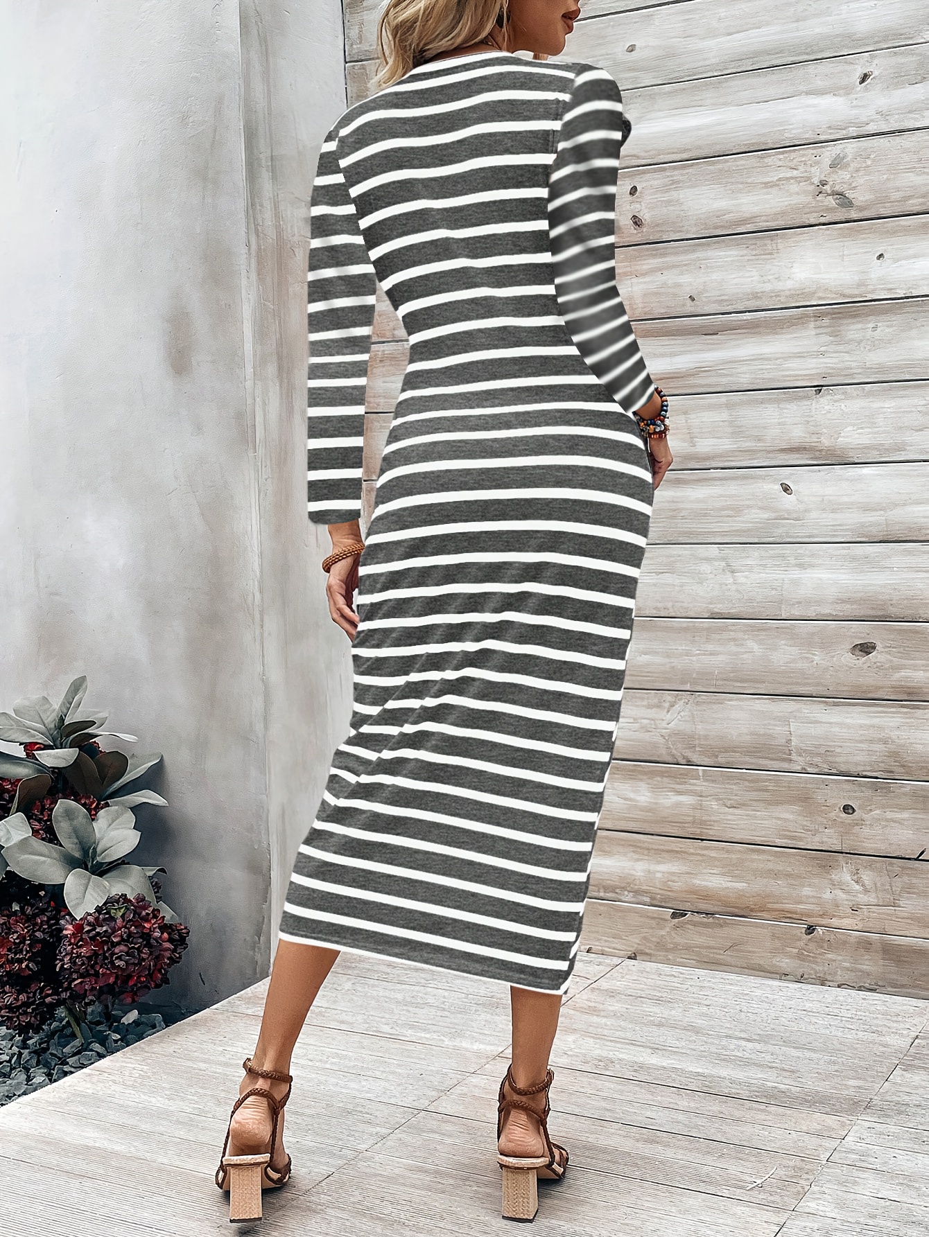 Striped Half-sleeved Tight Dre - Wrap Dress Work incelemesi ve fiyatı
