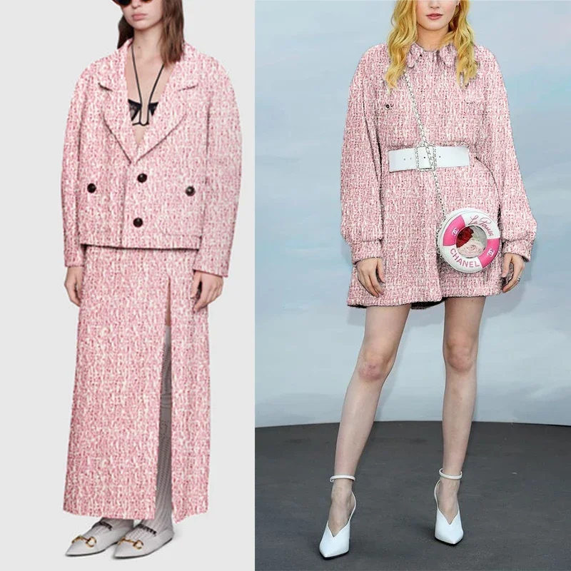 Redraspberry 145cm Pink White  - Tailored Coat Wool incelemesi ve fiyatı