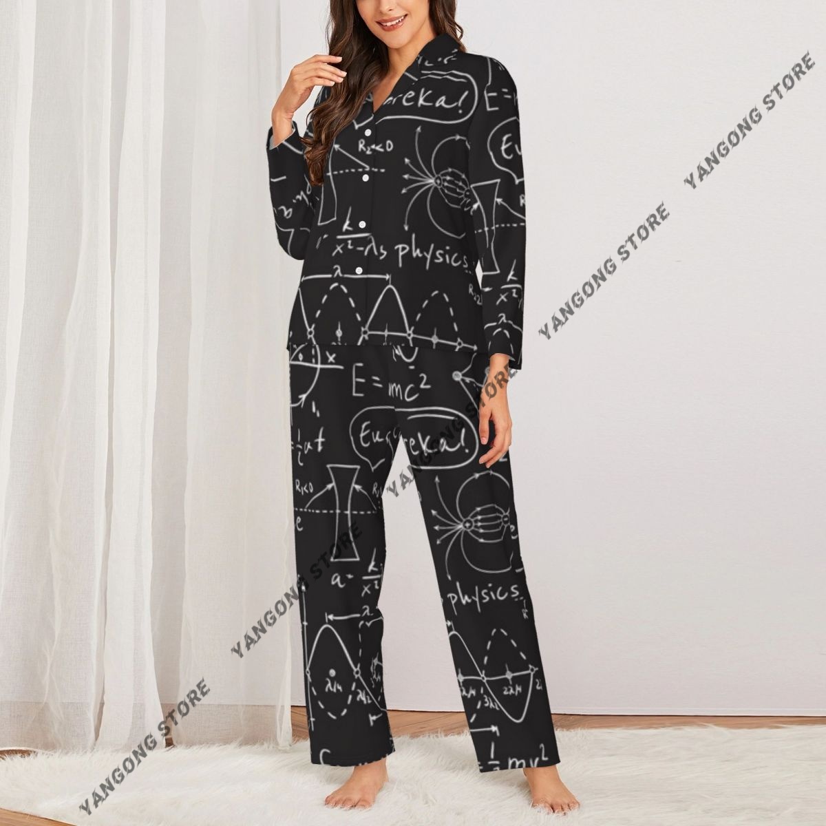 Women Sleepwear Pajamas Scienc - Monochrome Suit Set incelemesi ve fiyatı