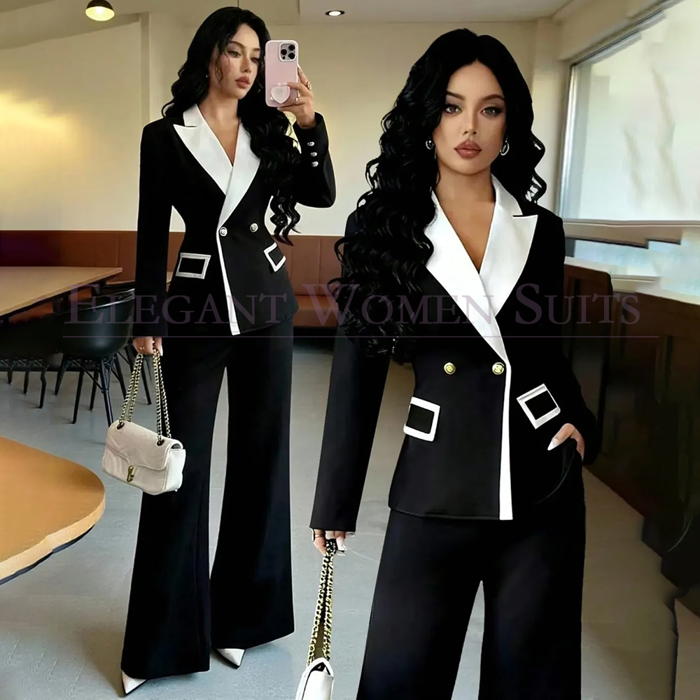Luxury Black Women's Suits 2 P - Blazer Set Women Formal incelemesi ve fiyatı