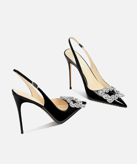 Black rhinestone square buckle - Women'S Work Fashion incelemesi ve fiyatı