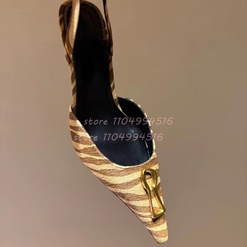 Metal Buckle Striped Pointed K - Kitten Heel Women incelemesi ve fiyatı