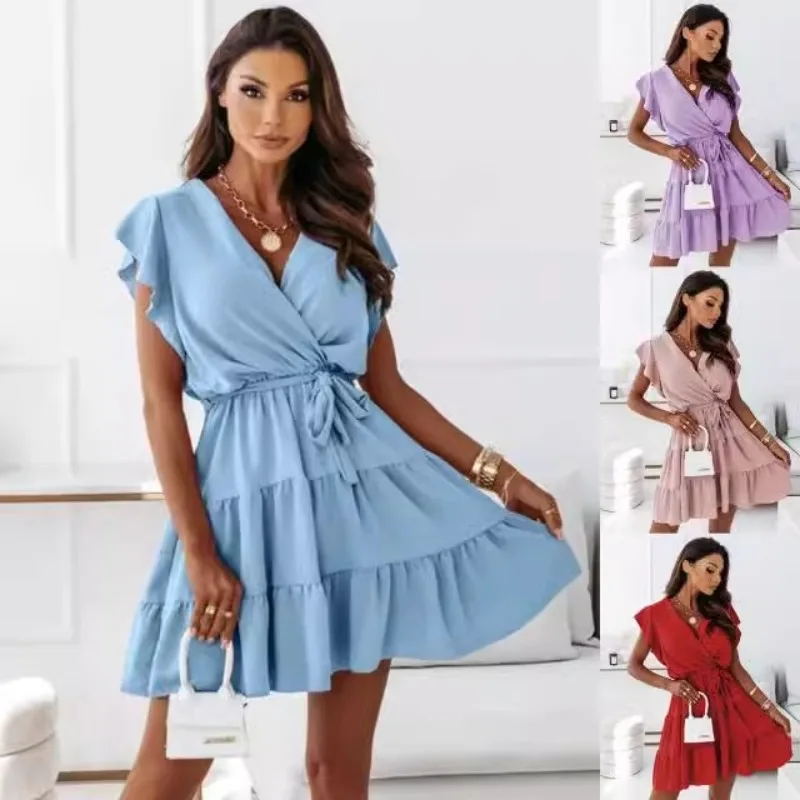 New Summer Women's Fashion Lad - Wrap Dress Work incelemesi ve fiyatı