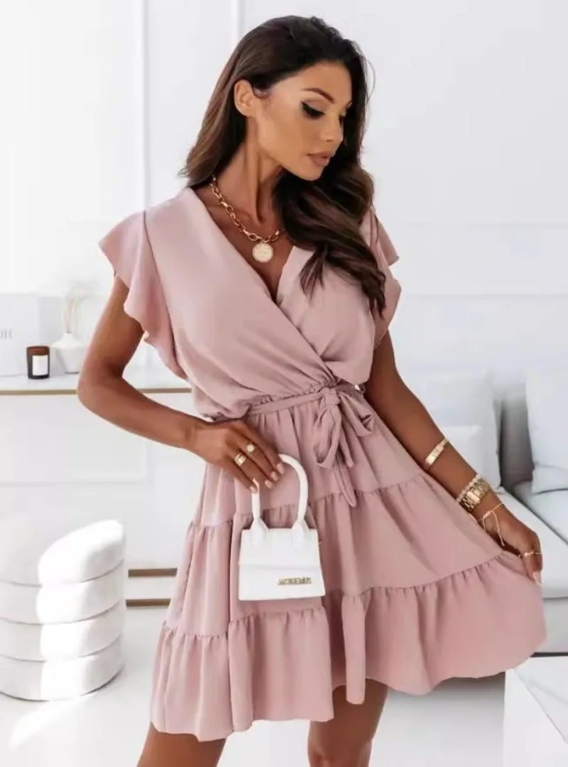 New Summer Women's Fashion Lad - Wrap Dress Work incelemesi ve fiyatı