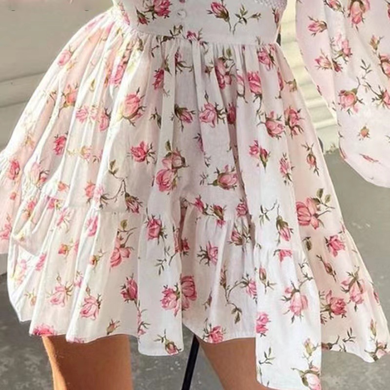 Women Floral Print Mini Dress  - Wrap Dress Work incelemesi ve fiyatı
