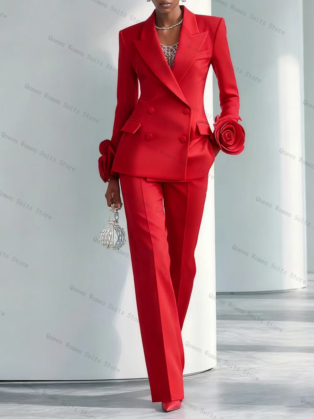 Luxury Red Women Suit Set 2 Pc - Women'S Formal Wear For A Wedding incelemesi ve fiyatı