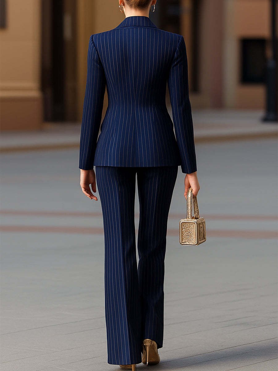 Elegant Women's Suit Set Navy  - Tailored Trouser Wide incelemesi ve fiyatı