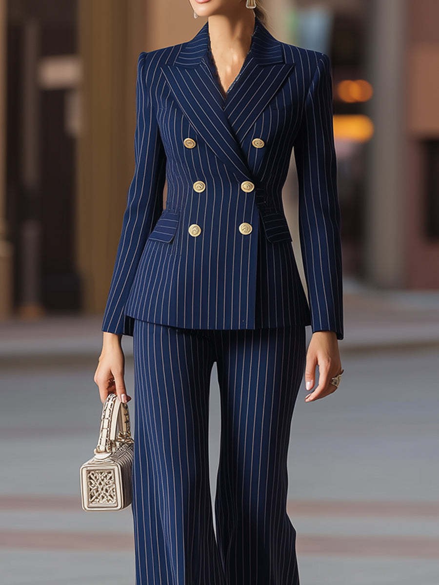 Elegant Women's Suit Set Navy  - Tailored Trouser Wide incelemesi ve fiyatı