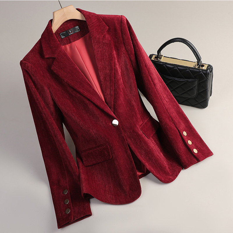 Yellow Gold Velvet Blazer Wome - Women'S Formal Wear Suits incelemesi ve fiyatı
