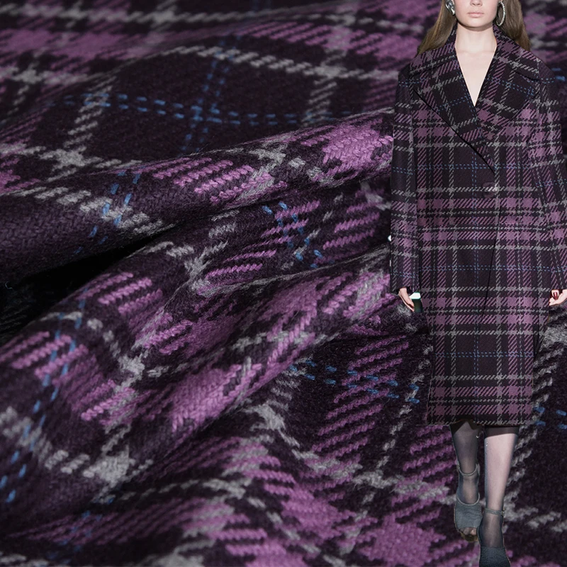 Redraspberry Purple Plaid Twee - Tailored Coat Wool incelemesi ve fiyatı