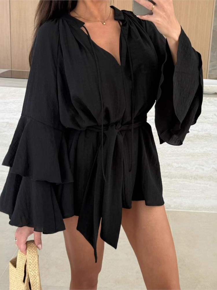 2025 Spring Summer Elegant Ruf - Wrap Dress Work incelemesi ve fiyatı