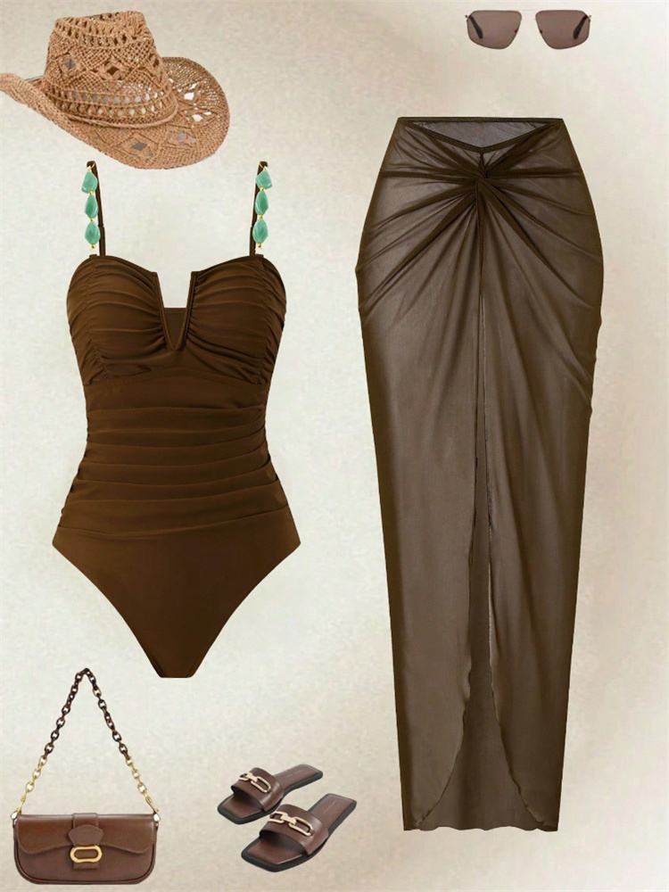 Vintage Coffee Mesh Long Skirt - Pencil Skirt Midi incelemesi ve fiyatı