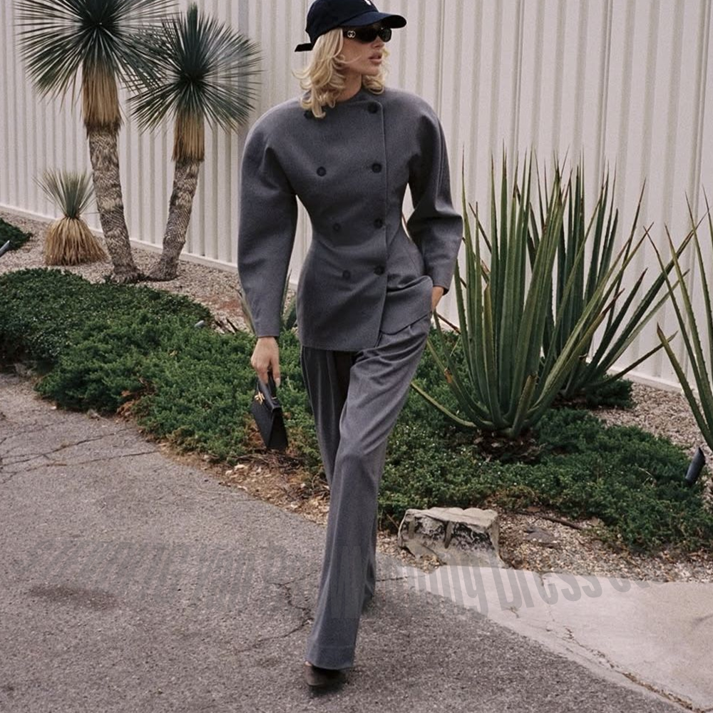 Classic Grey Women's Suit Set  - Women'S Formal Wear Suits incelemesi ve fiyatı