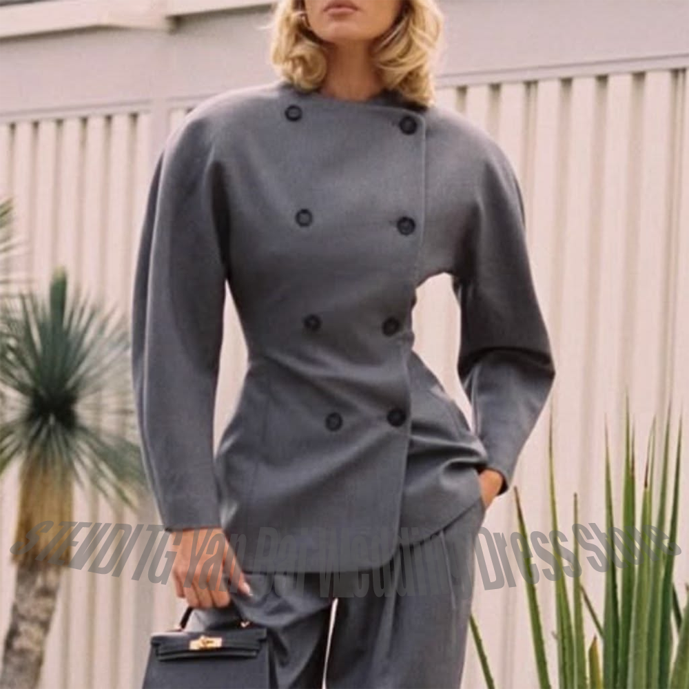Classic Grey Women's Suit Set  - Women'S Formal Wear Suits incelemesi ve fiyatı