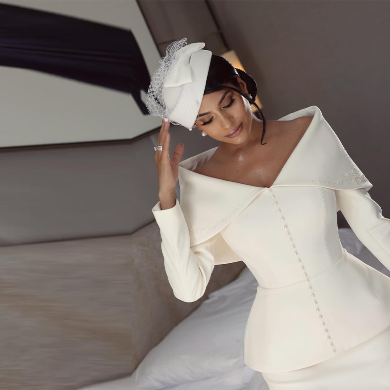 Elegant French White Peplum Tw - Women'S Formal Wear Suits incelemesi ve fiyatı