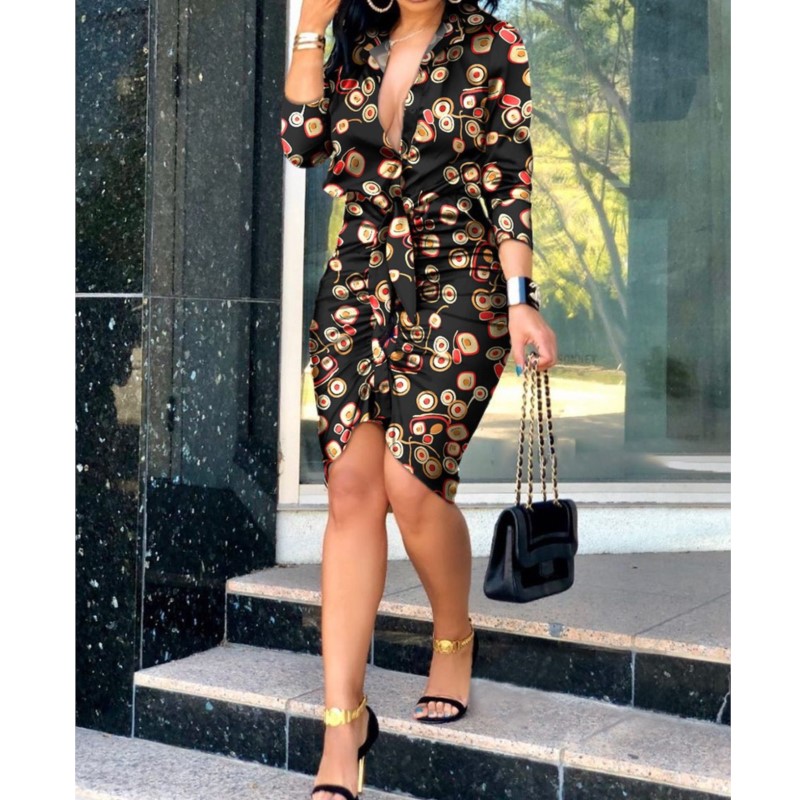Summer Autumn New Elegant Ladi - Wrap Dress Work incelemesi ve fiyatı