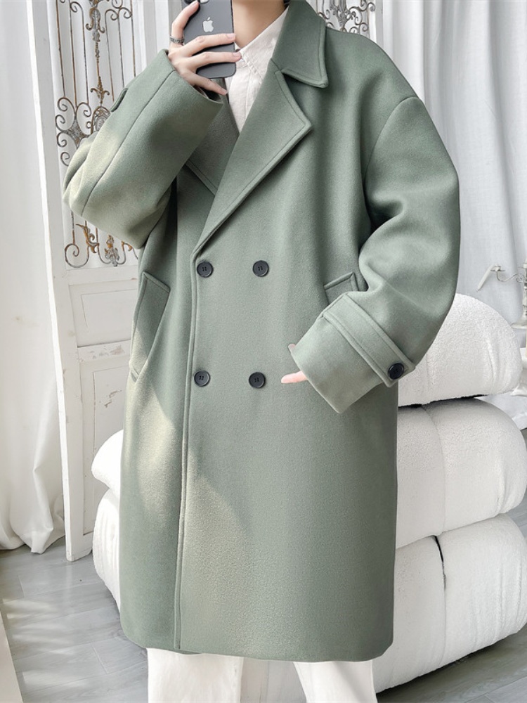 Men's Long Over-Knee Woolen Co - Tailored Coat Wool incelemesi ve fiyatı