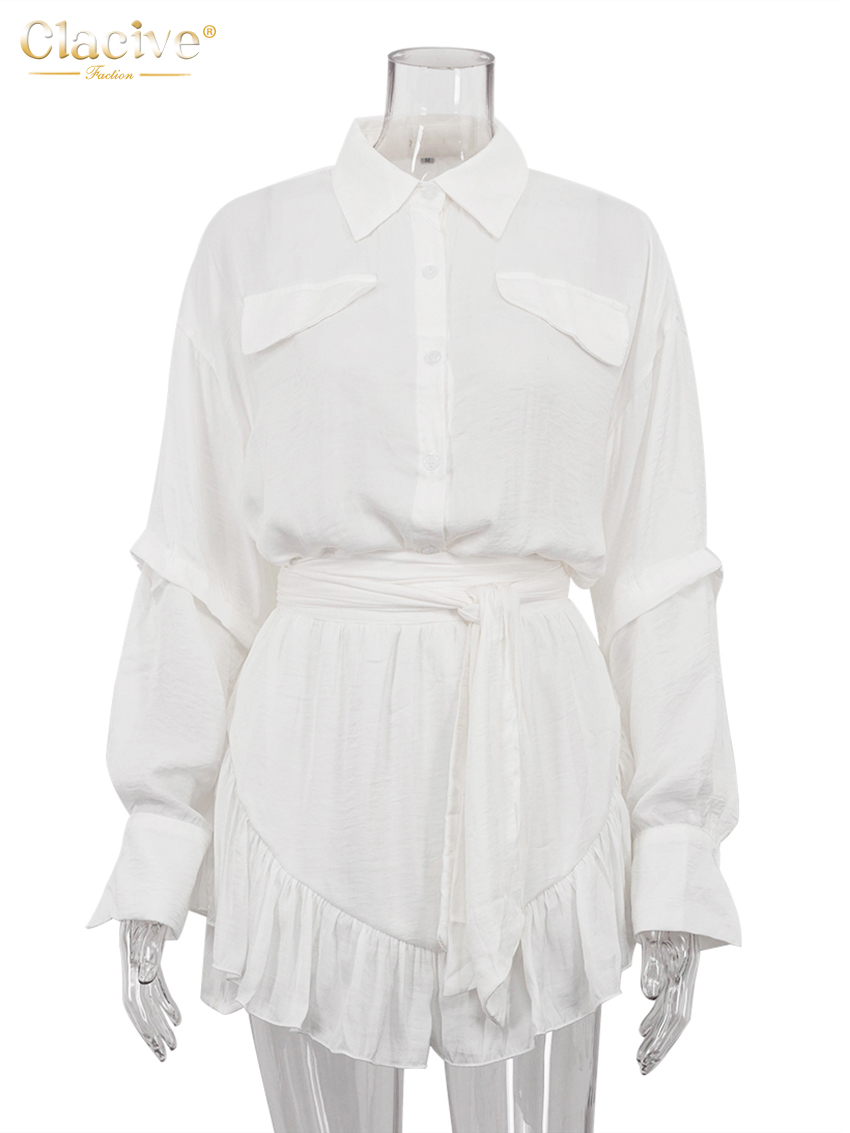 Clacive Casual Loose White 2 P - Pencil Skirt Midi incelemesi ve fiyatı