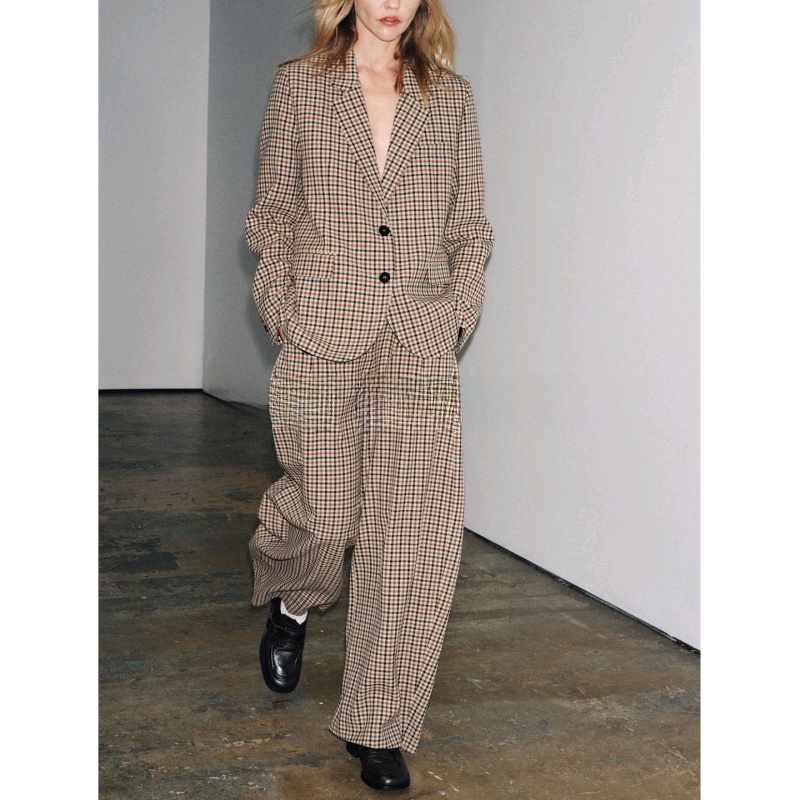Women's Plaid Suit Jacket Long - Pencil Skirt Midi incelemesi ve fiyatı