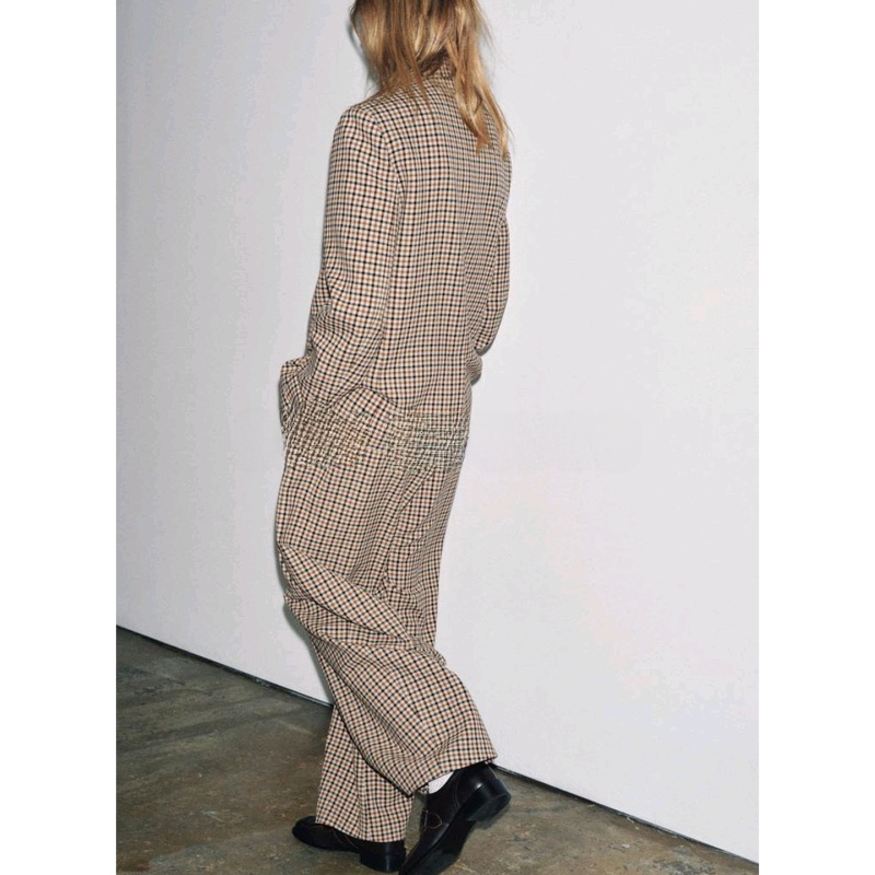 Women's Plaid Suit Jacket Long - Pencil Skirt Midi incelemesi ve fiyatı