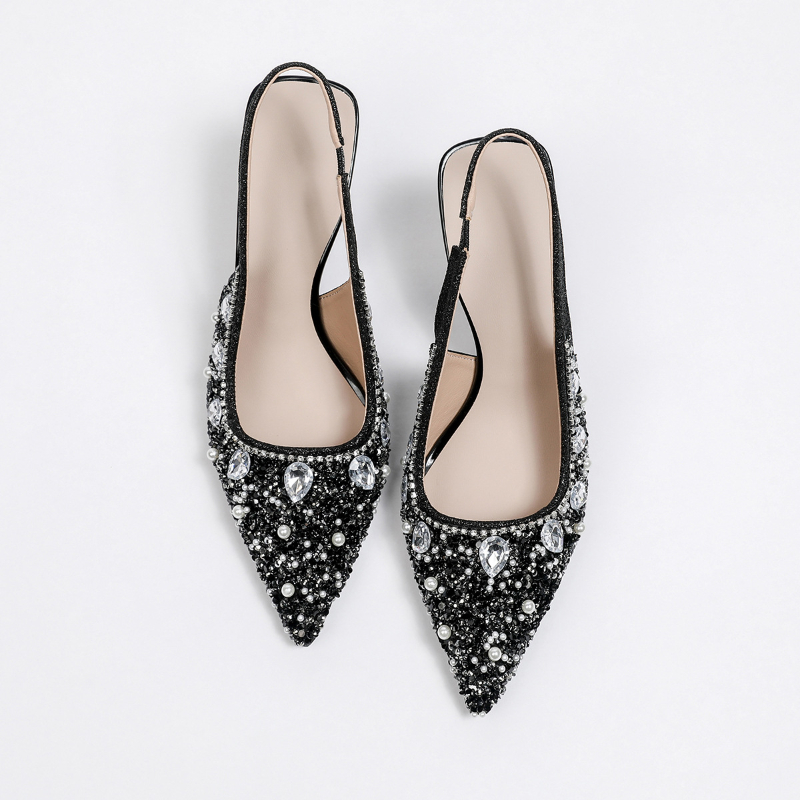 Crystal Closed Toe Backless Sa - Kitten Heel Women incelemesi ve fiyatı