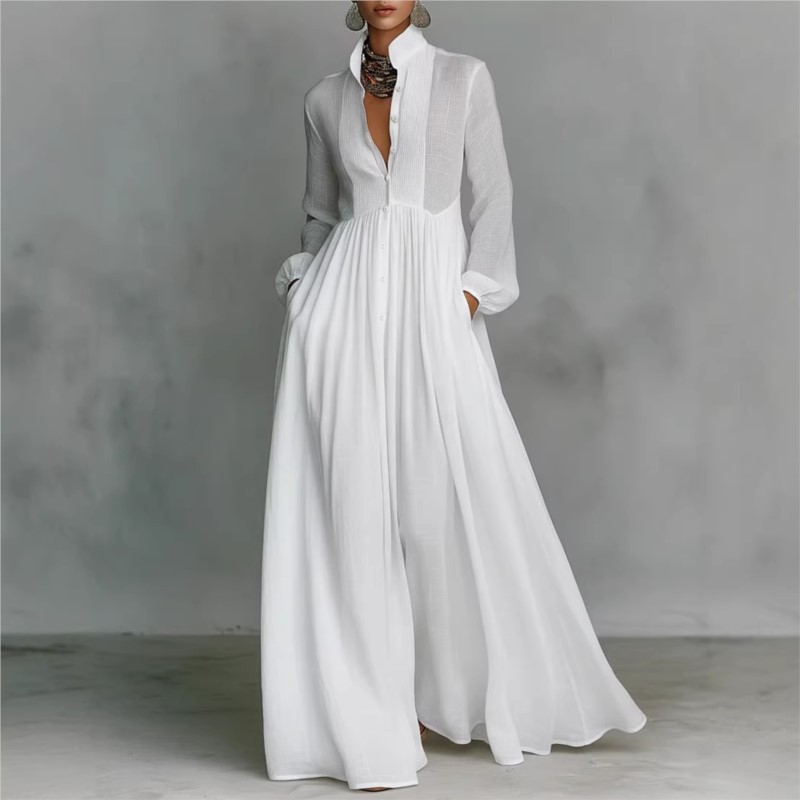 Elegant Pleated Long Dress 202 - Wrap Dress Work incelemesi ve fiyatı