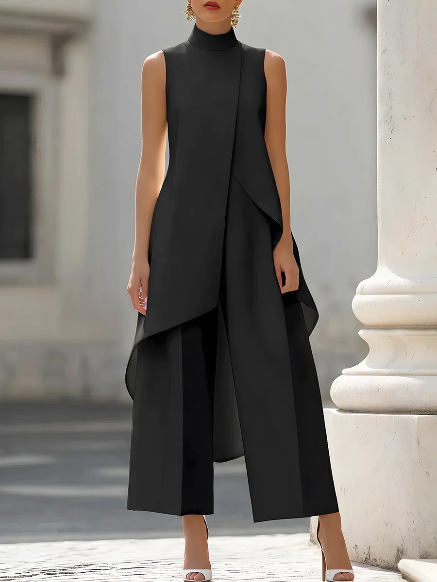 Sleeveless High Neck Asymmetri - Women Formal Wear Pants incelemesi ve fiyatı