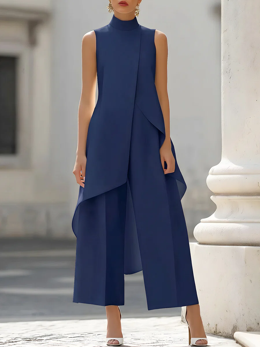 Sleeveless High Neck Asymmetri - Women Formal Wear Pants incelemesi ve fiyatı