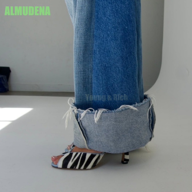 Zebra Print V-Cut Peep Toe Mul - Kitten Heel Women incelemesi ve fiyatı