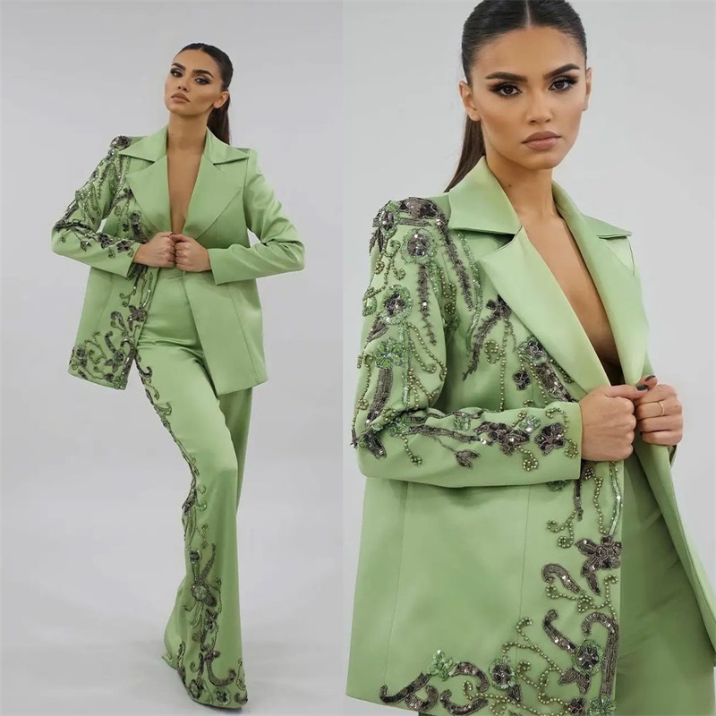 Designer Green Satin Women Sui - Women Formal Wear Designers incelemesi ve fiyatı