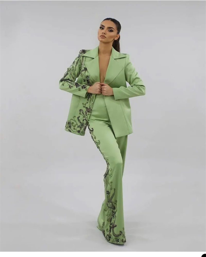 Designer Green Satin Women Sui - Women Formal Wear Designers incelemesi ve fiyatı