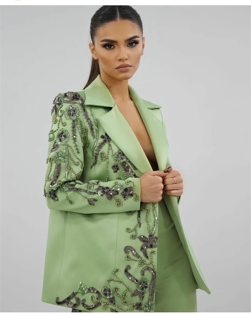 Designer Green Satin Women Sui - Women Formal Wear Designers incelemesi ve fiyatı