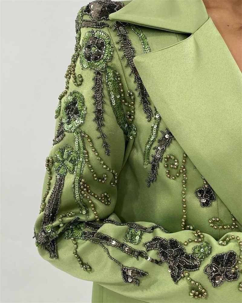 Designer Green Satin Women Sui - Women Formal Wear Designers incelemesi ve fiyatı