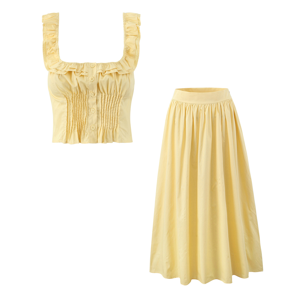 2025 Women Wood ears Ruffles S - Pencil Skirt Midi incelemesi ve fiyatı