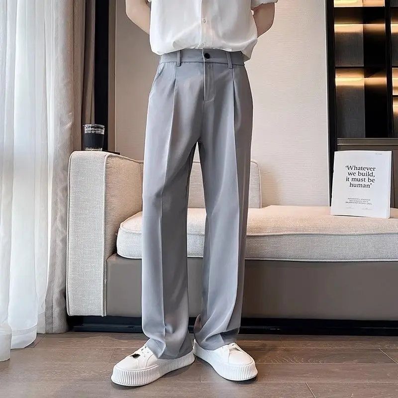 Wide Leg Gray Baggy Men's Summ - Tailored Trouser Wide incelemesi ve fiyatı