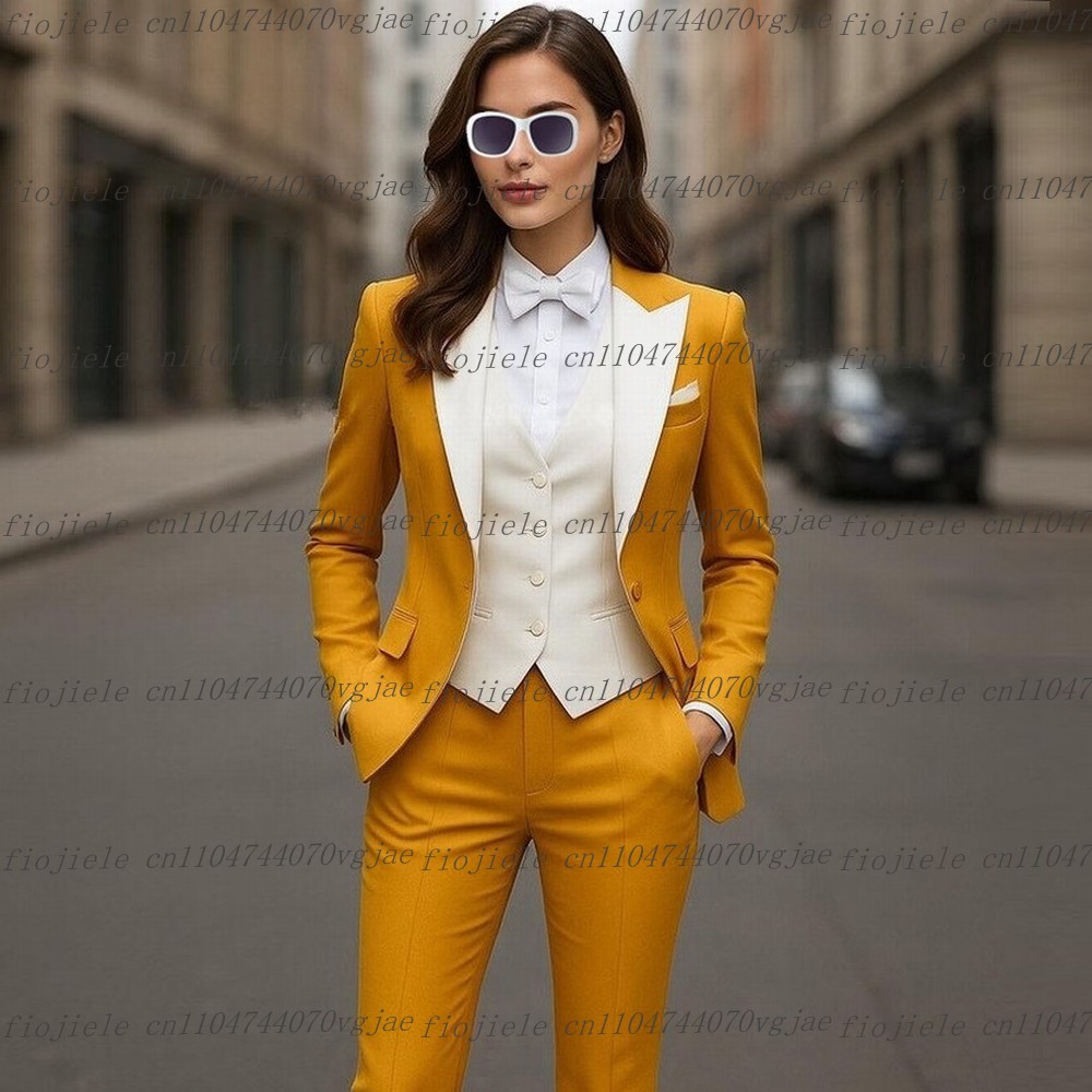 Yellow And White Formal Busine - Blazer Set Women Formal incelemesi ve fiyatı