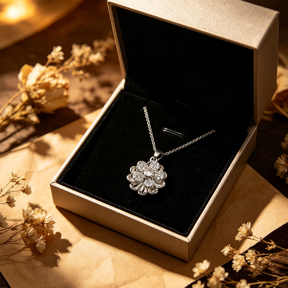 Layered Flower Pendant Necklac - Women Formal Wear For Meeting incelemesi ve fiyatı