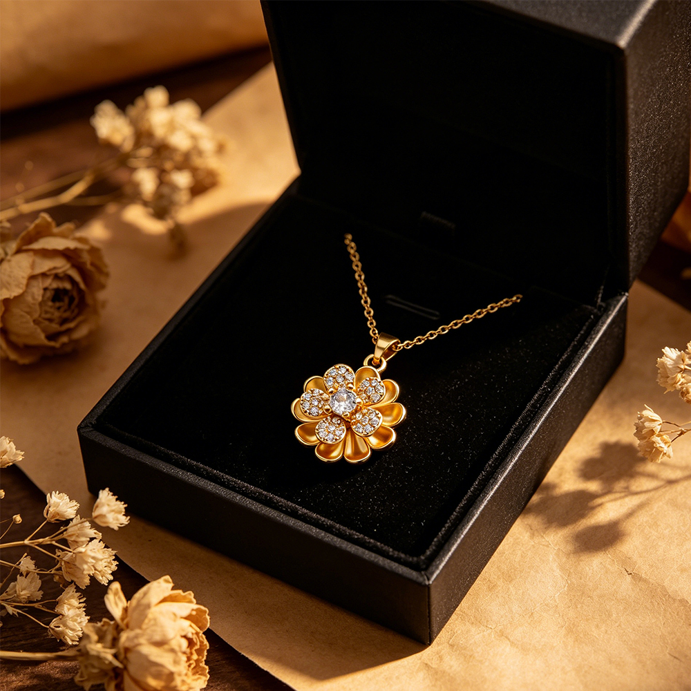 Layered Flower Pendant Necklac - Women Formal Wear For Meeting incelemesi ve fiyatı
